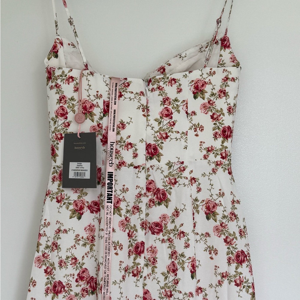 House of CB Floral Midi Charlotte Dress with Lace Trim
